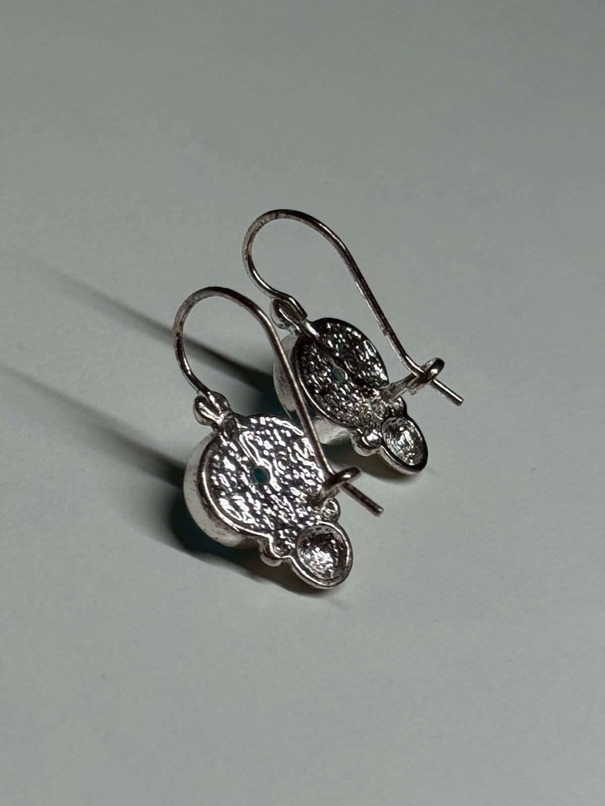 925 Sterling Silver Moon Stone Earrings Length 22 Mm