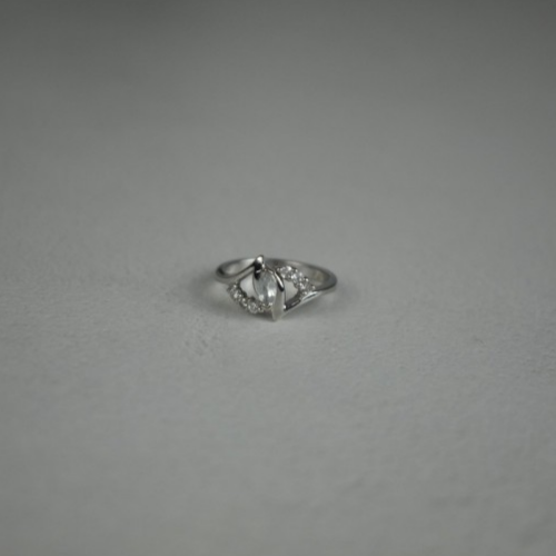 925 Sterling Silver Colorless Tourmaline (Achroite) Ring Size 6.5