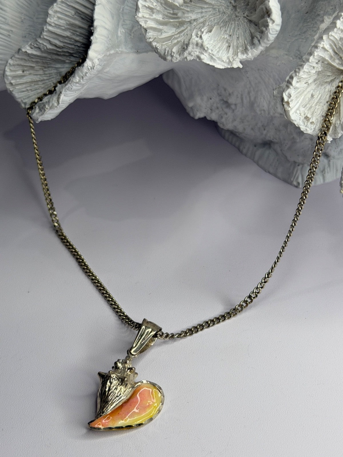 925 Sterling Silver Conch Shell Necklace