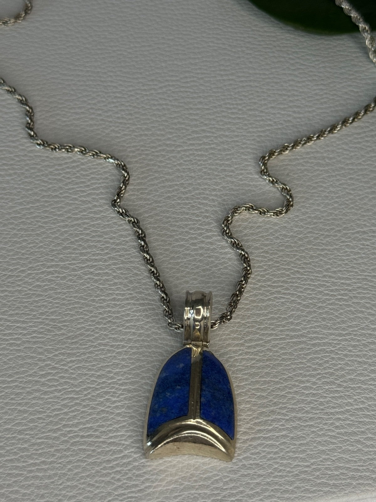 Vintage 925 Sterling Silver Sodalite Necklace Length 20 Inch