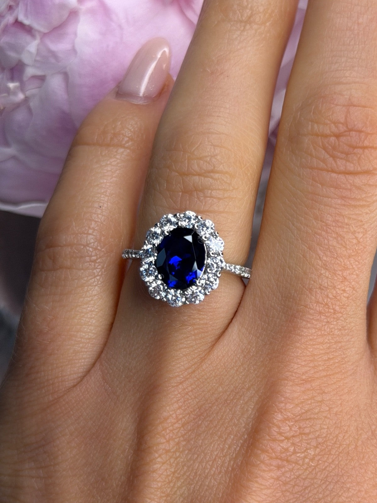 925 Sterling Silver Crystals Swarovski Ring Size 6