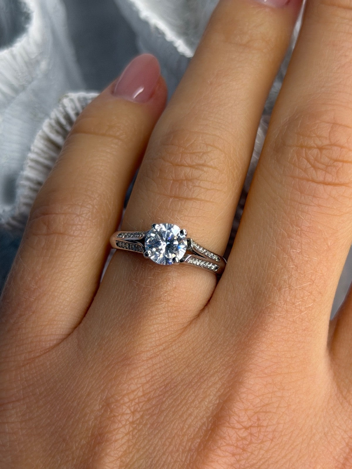 GOC 925 Sterling Silver Cz 1.15 ct Ring Size 7