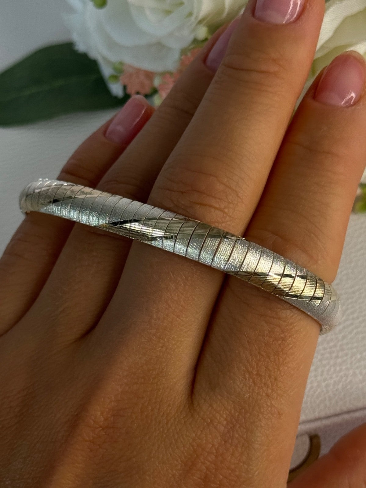 Classy 925 Sterling Silver Italy Gold Plated Part Bracelet Length 7.5 Inch