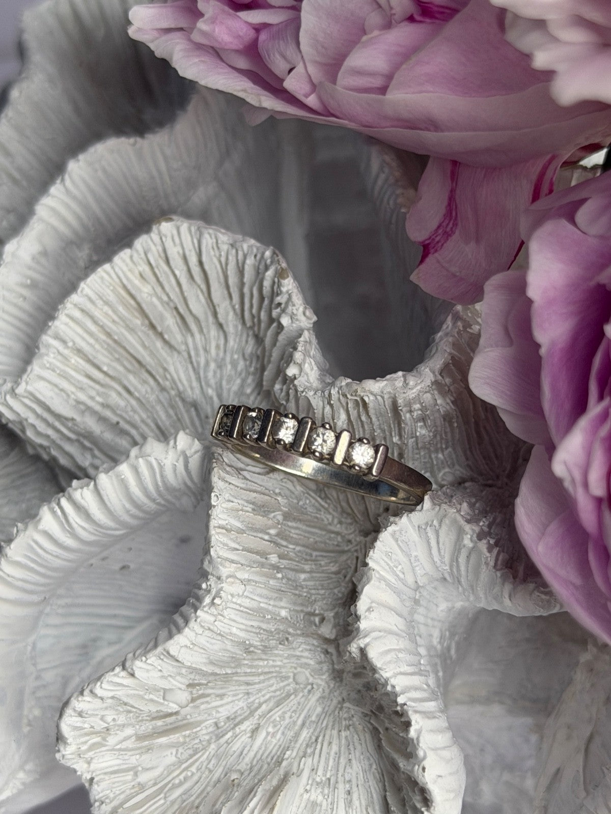 925 Sterling Silver Cz Ring Size 9