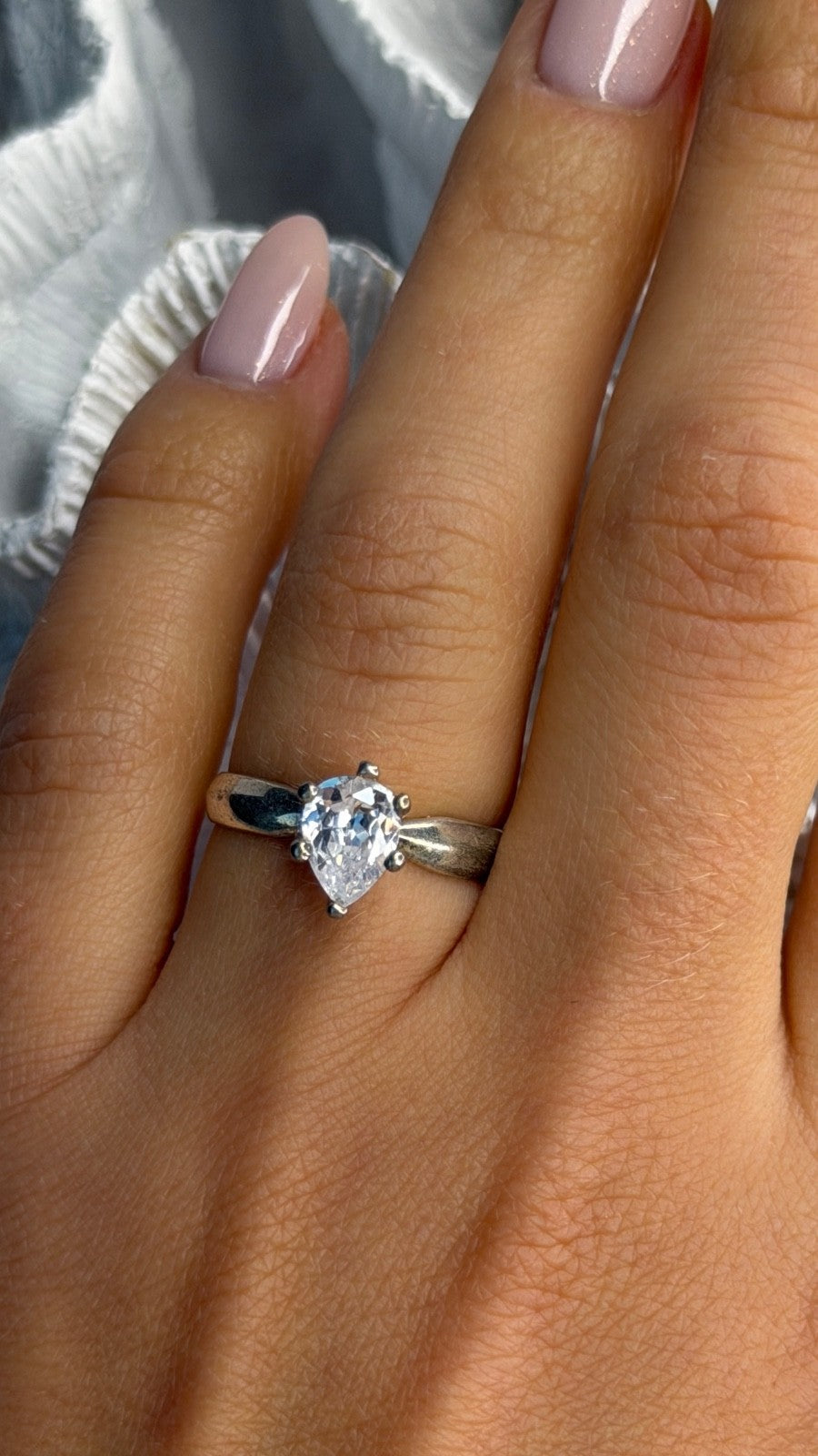 925 Sterling Silver Cz Ring Size 6.5