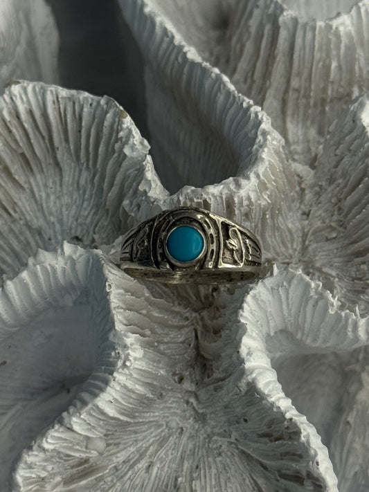 Vintage 925 Sterling Silver Turquoise Ring Size 7