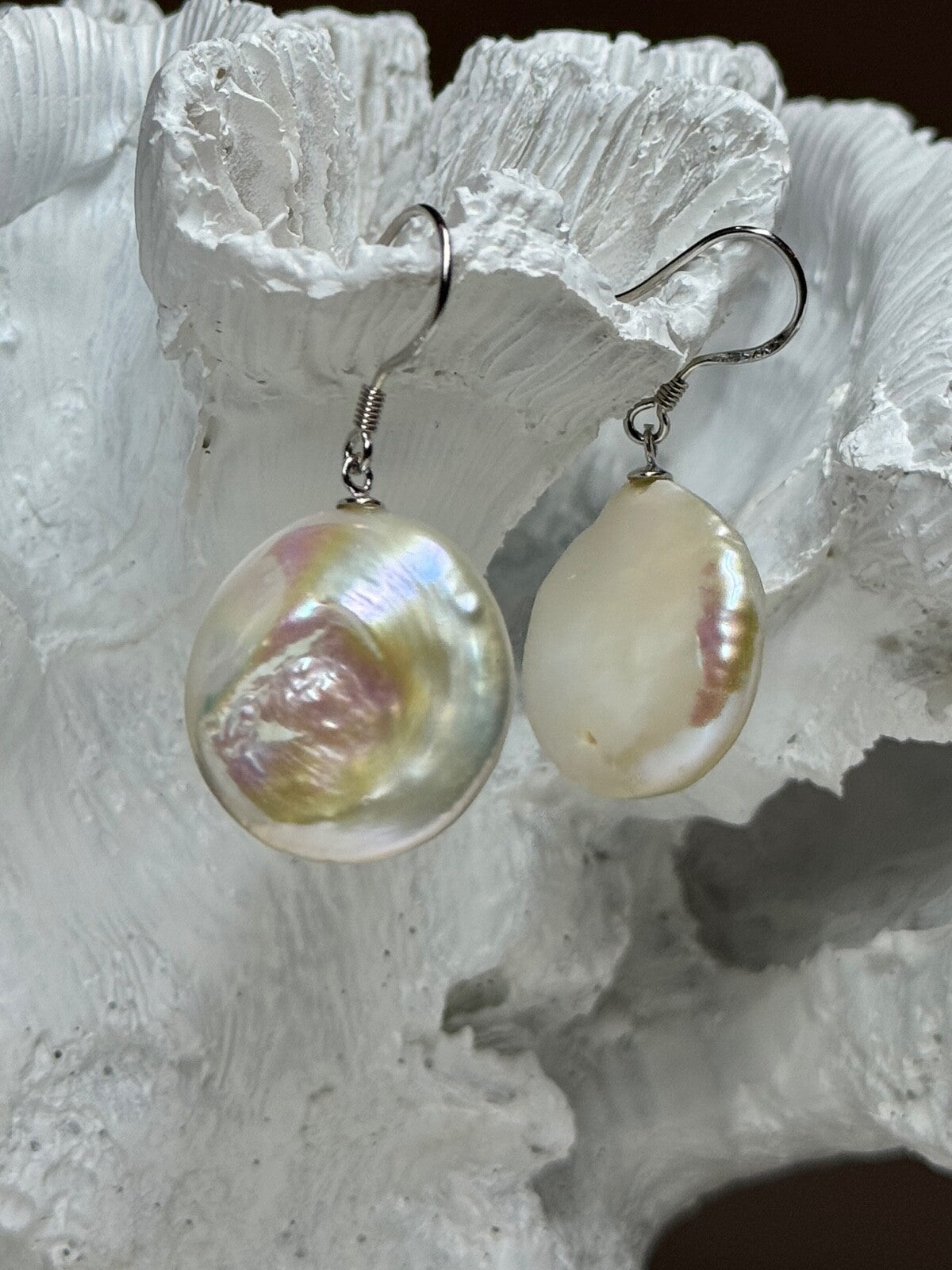 925 Sterling Silver Fresh Water Pearl Earrings Length 1.8 Inch