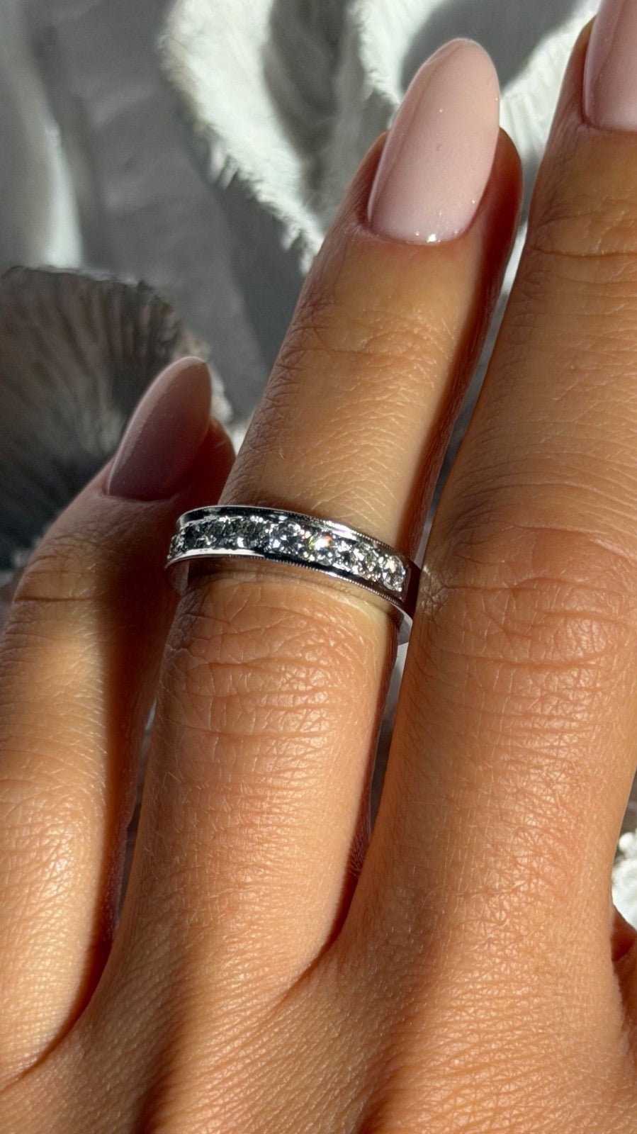 Classy 14K White Gold Diamond 0.75 ct Ring Size 5.5