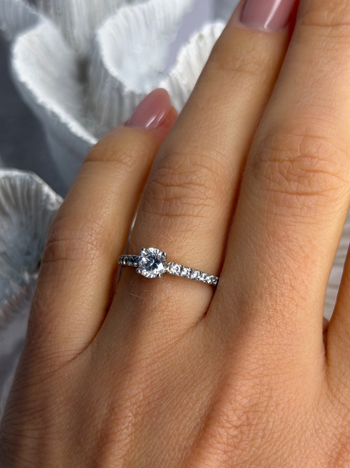 GOC 925 Sterling Silver Cz 0.84 ct Ring Size 7
