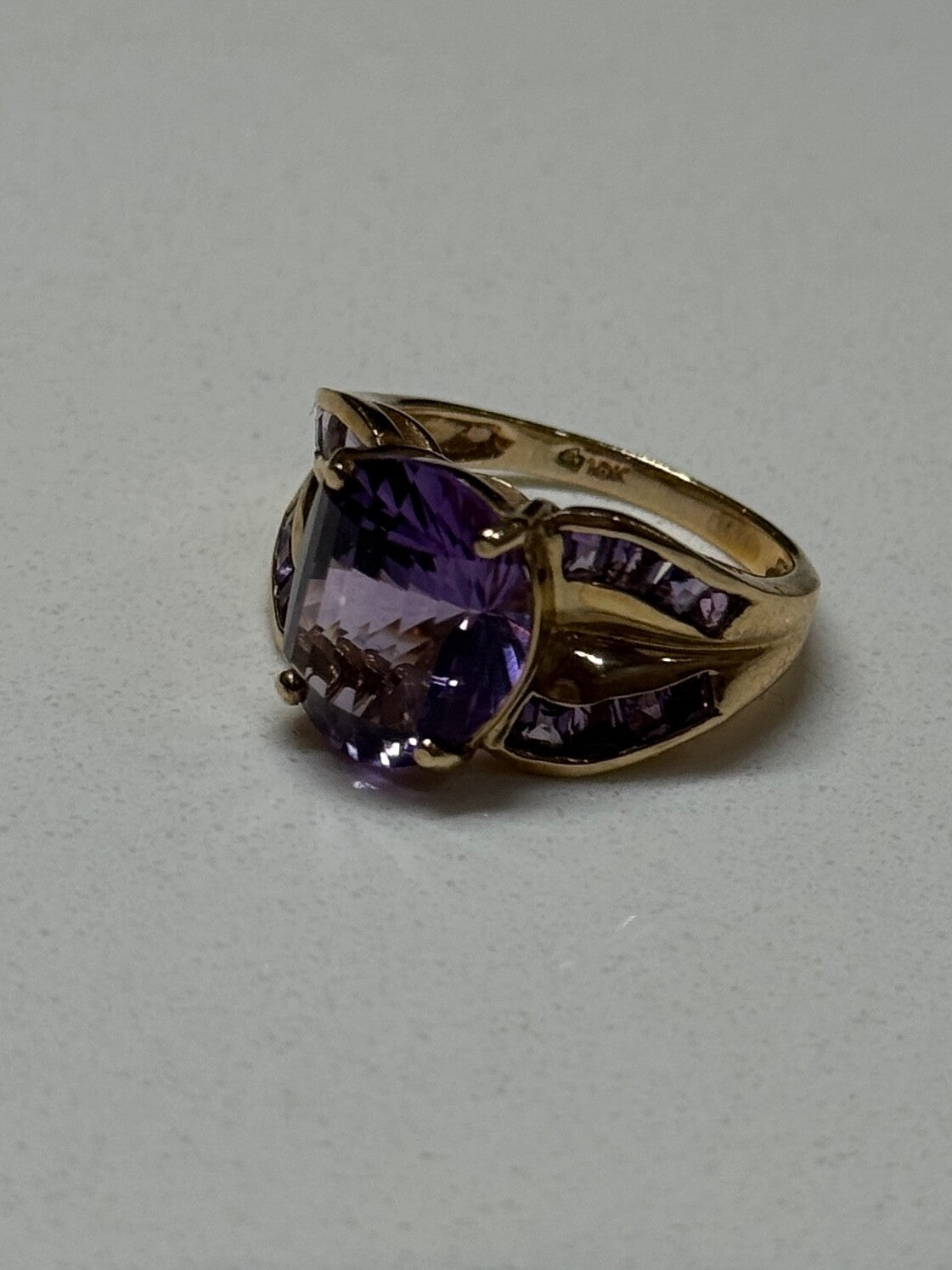 10K Yellow Gold Amethyst Ring Size 7