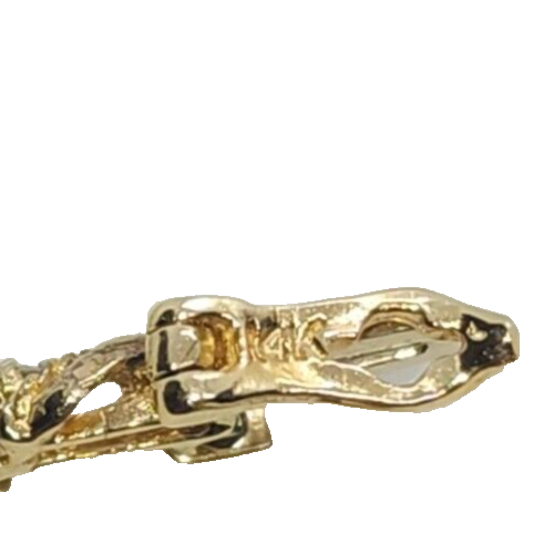 14K Yellow Gold Elegant Bracelet Diamonds Length 7 Inch