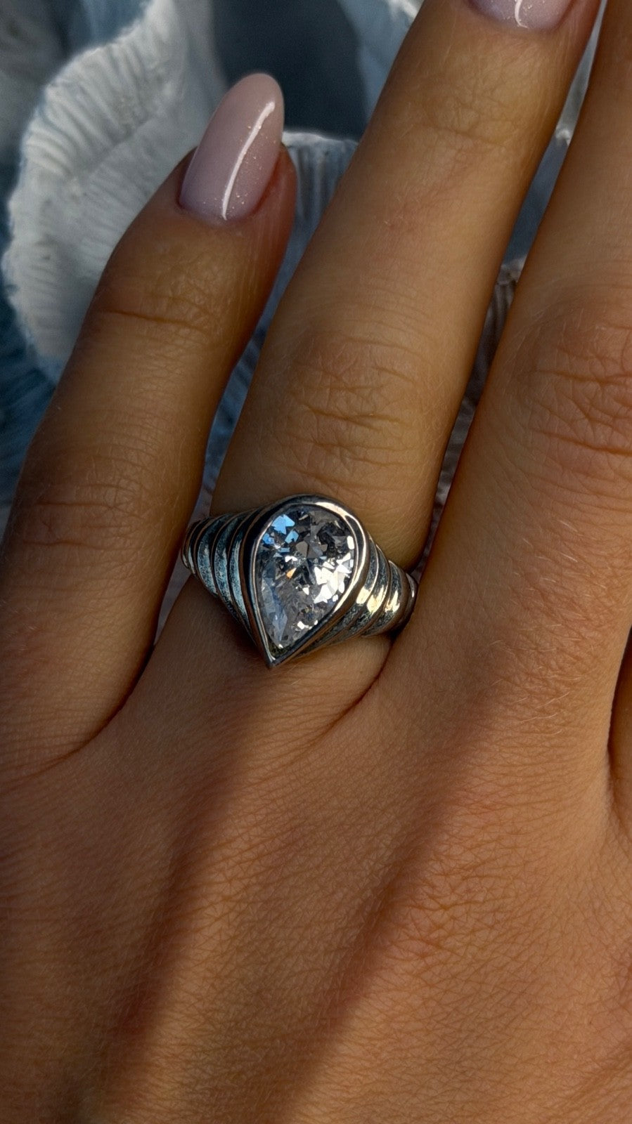 ESPO 925 Sterling Silver Cz Ring Size 6