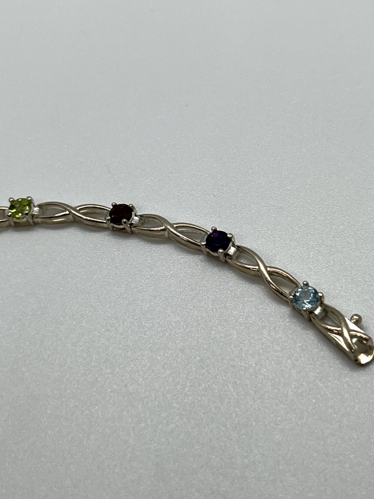 925 Sterling Silver Tourmalines Bracelet