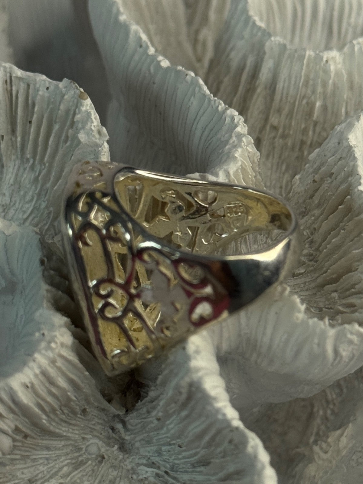 Vintage Filigree 925 Sterling Silver Ring Size 8