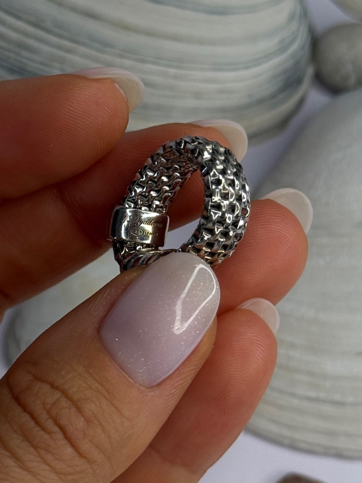 Dyadema Italy 925 Sterling Silver Cz Ring Size 9