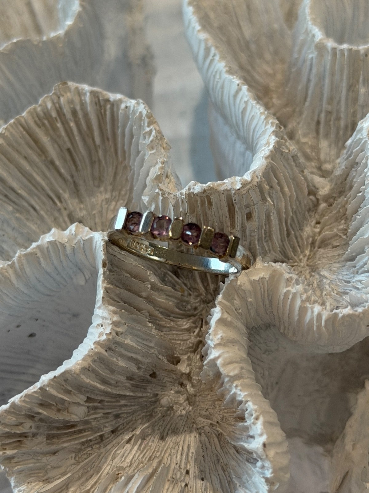 925 Sterling Silver Amethyst Ring Size 7