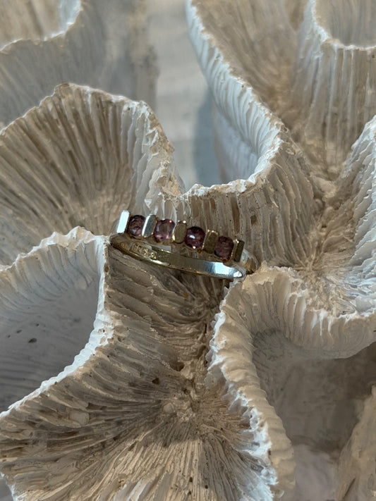 925 Sterling Silver Amethyst Ring Size 7