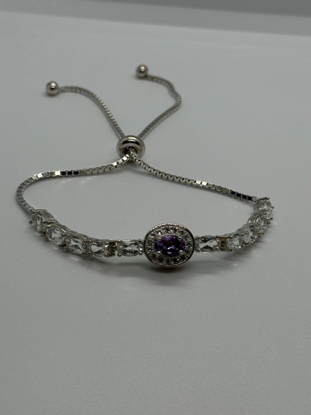 925 Sterling Silver Morganite & Beryl Bracelet