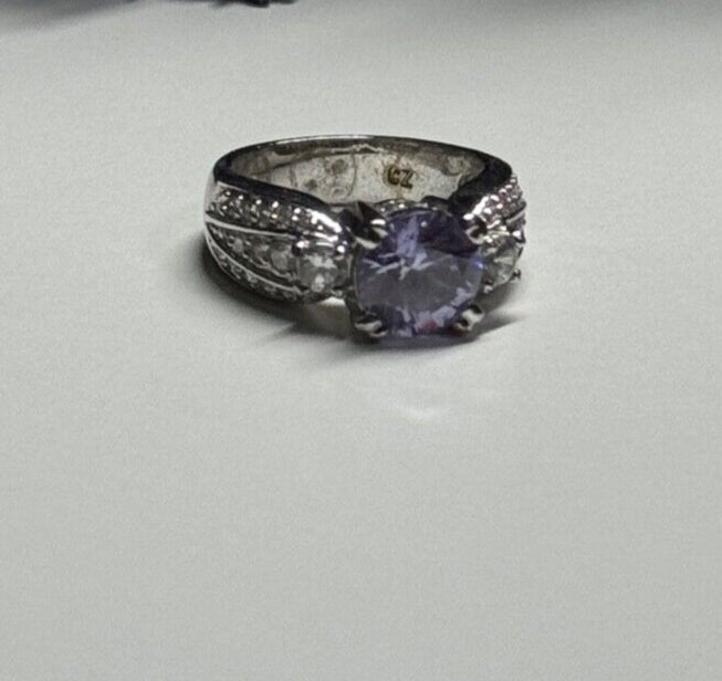 925 Sterling Silver CZ Ring Size 6