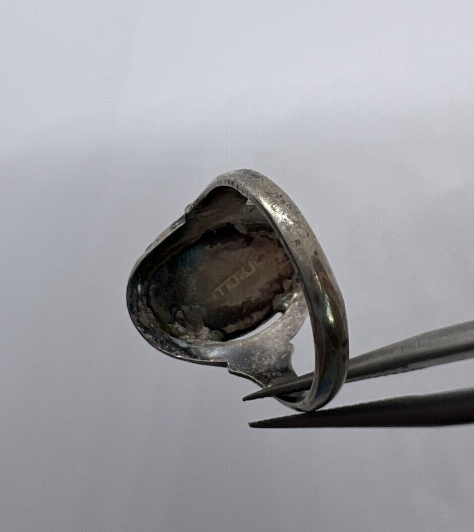 Vintage 925 Sterling Silver & Abalone Shell Ring Size 4.5