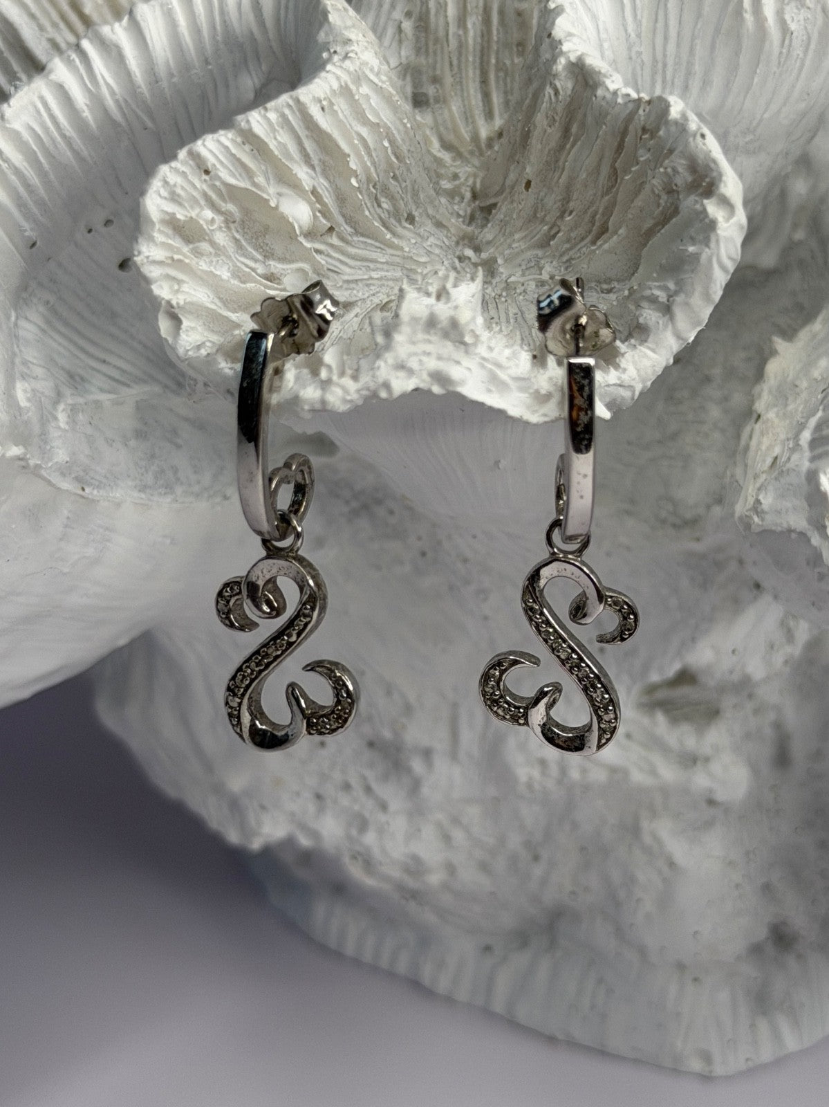 Jwbr 925 Sterling Silver Diamonds Open Heart Collection Earrings