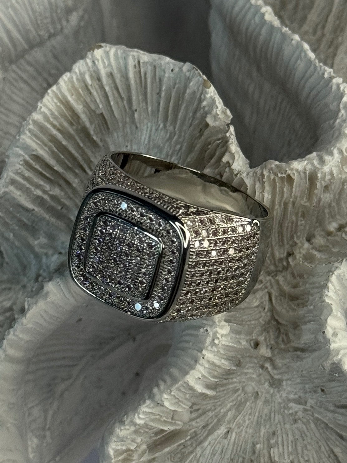 Men'S 925 Sterling Silver CZ Ring Size 12