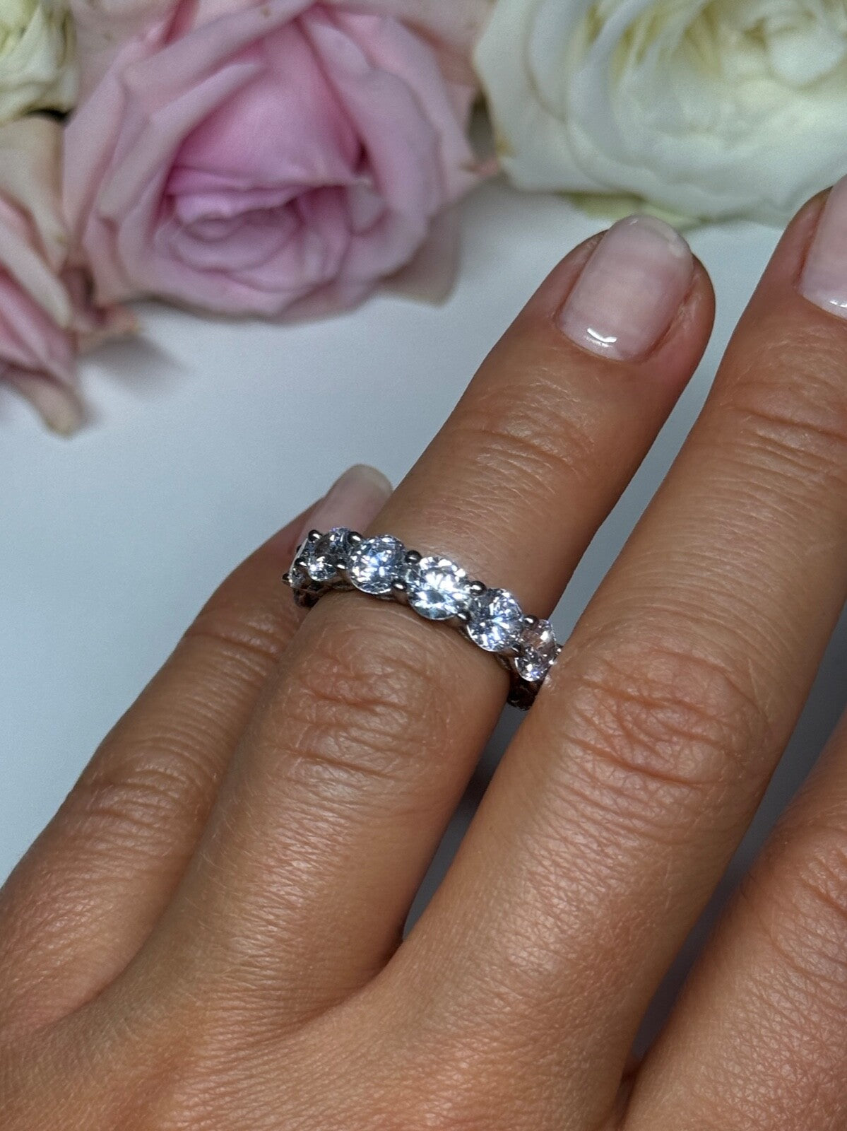 925 Sterling Silver CZ Ring Size 4