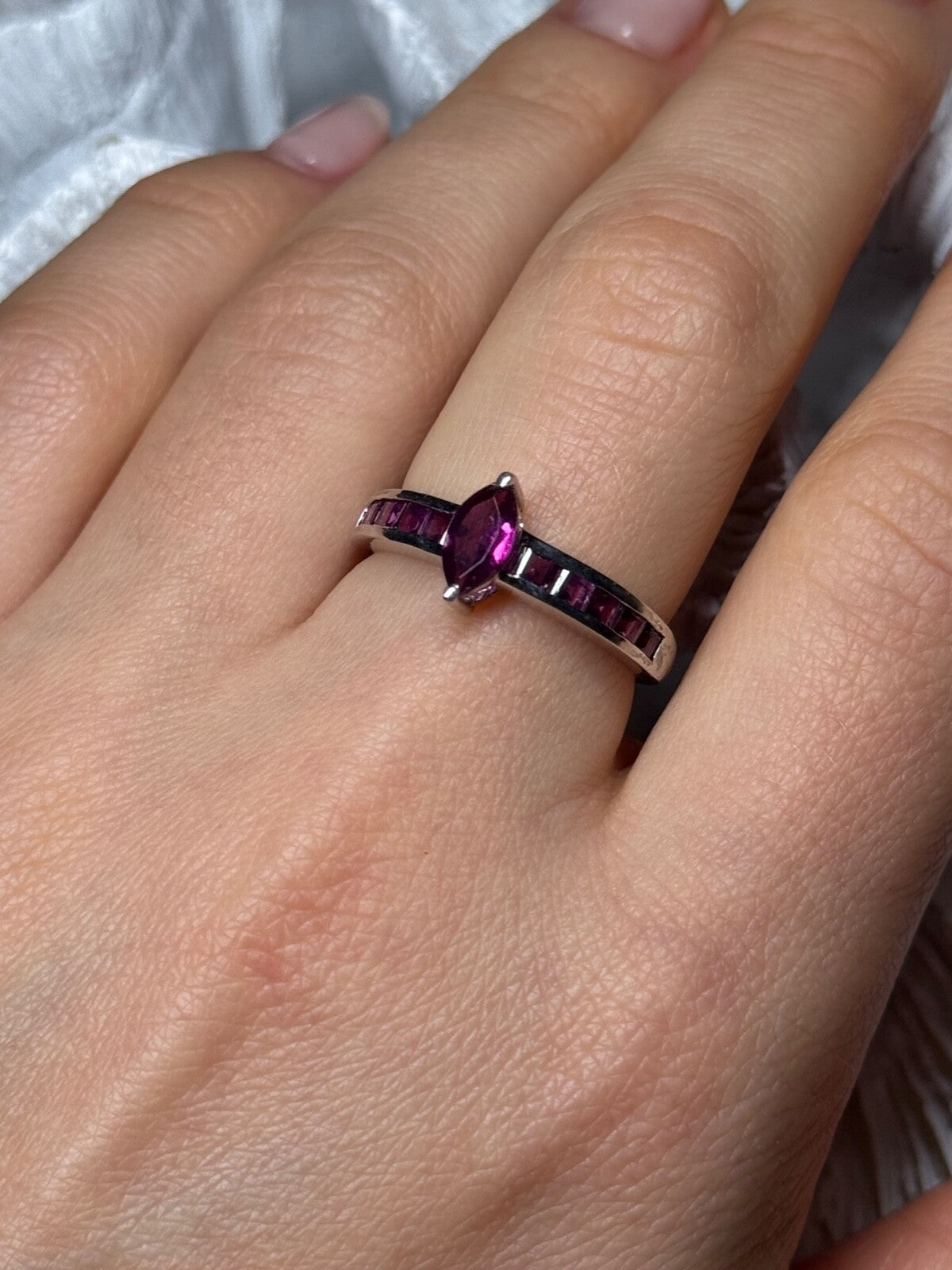 925 Sterling Silver Spinel Ring Size 7.5