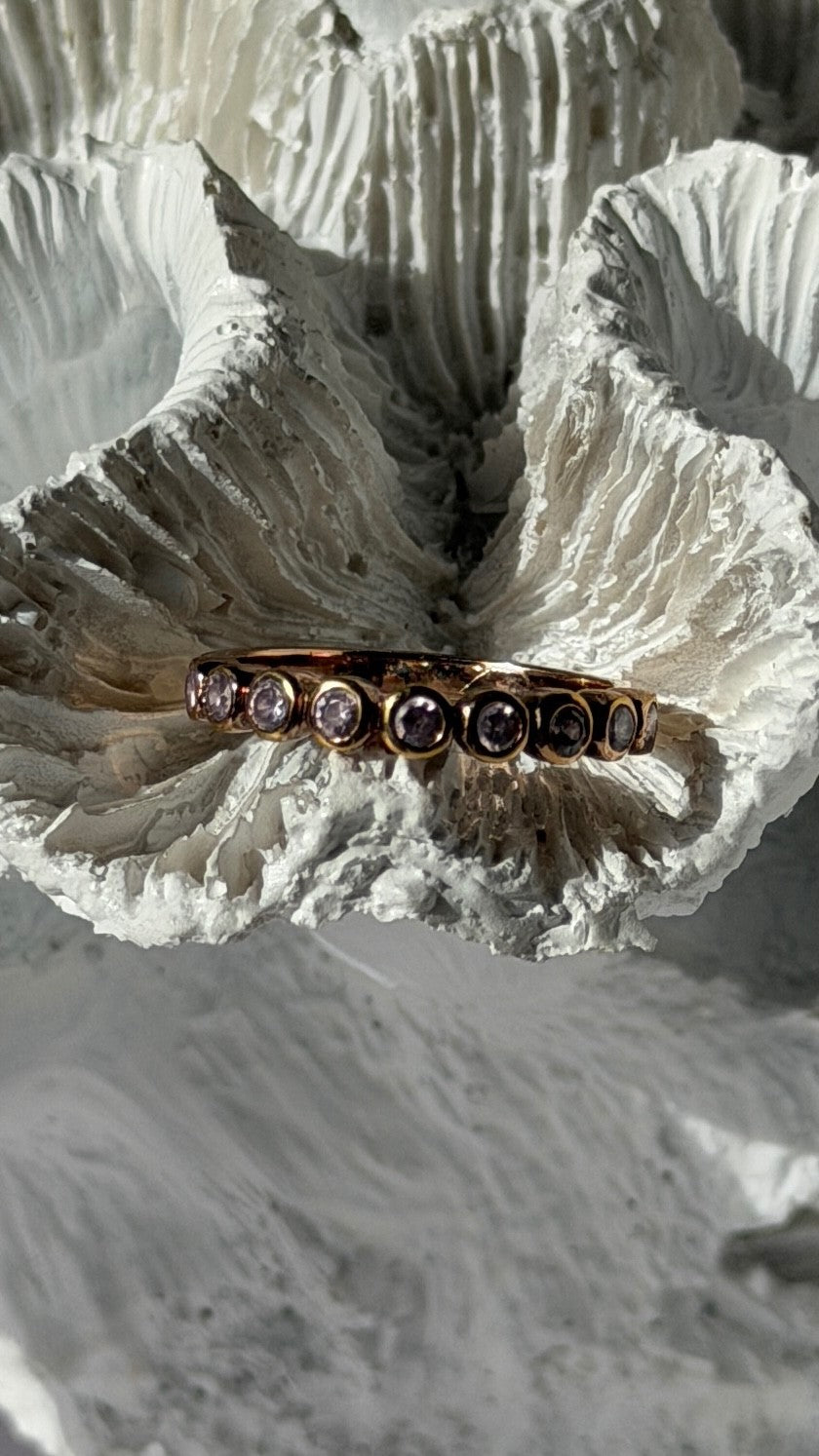 925 Sterling Silver Gold Plated Morganite Ring Size 6