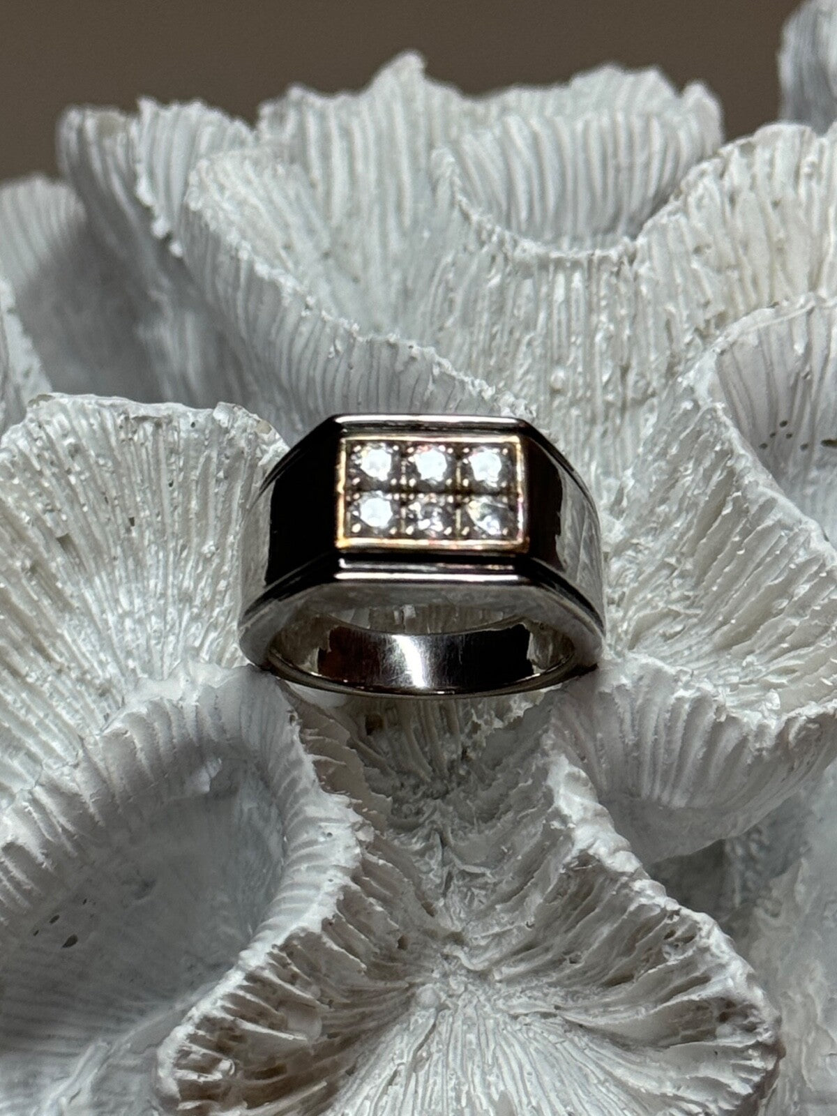 925 Sterling Silver CZ Men'S Ring Size 9.5
