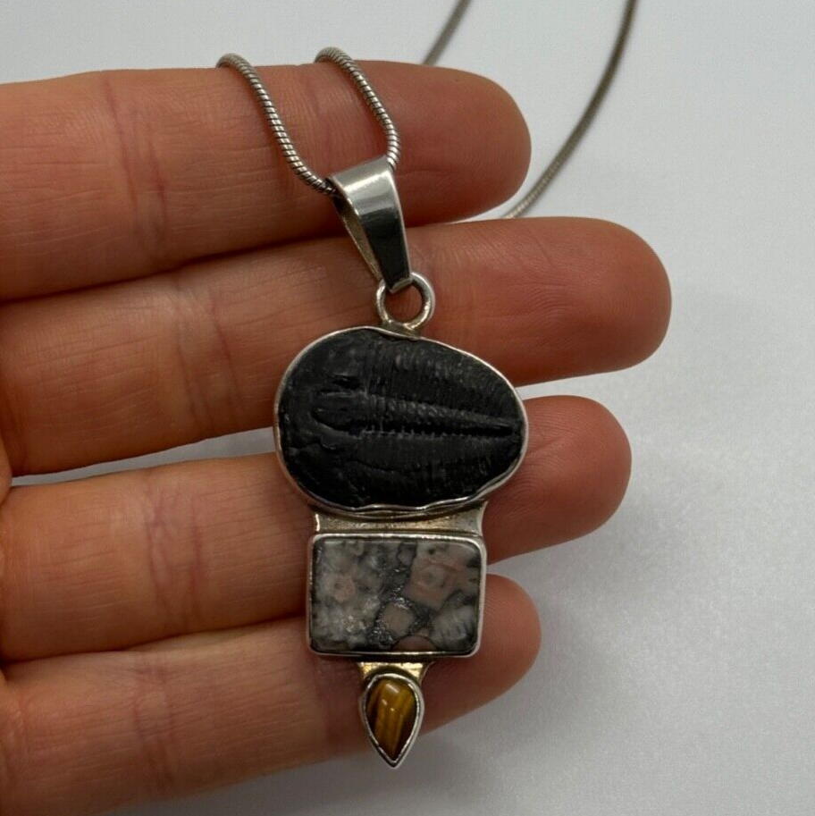 925 Sterling Silver Agate Necklace