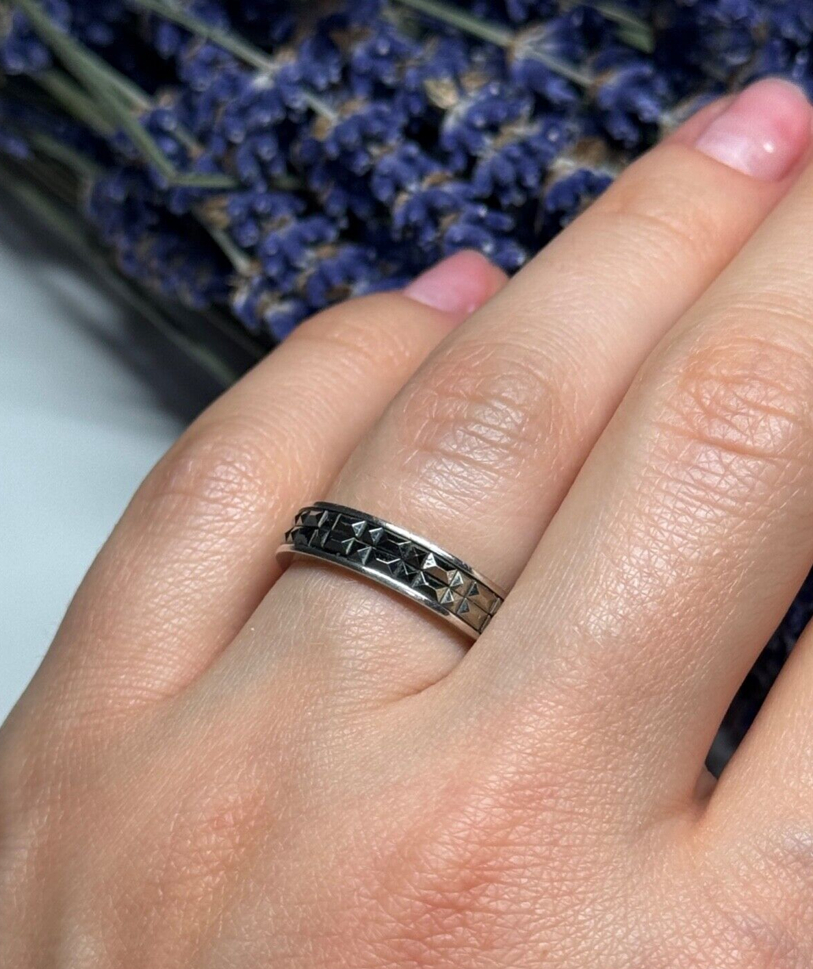 925 Sterling Silver Marcasite Ring Size 6