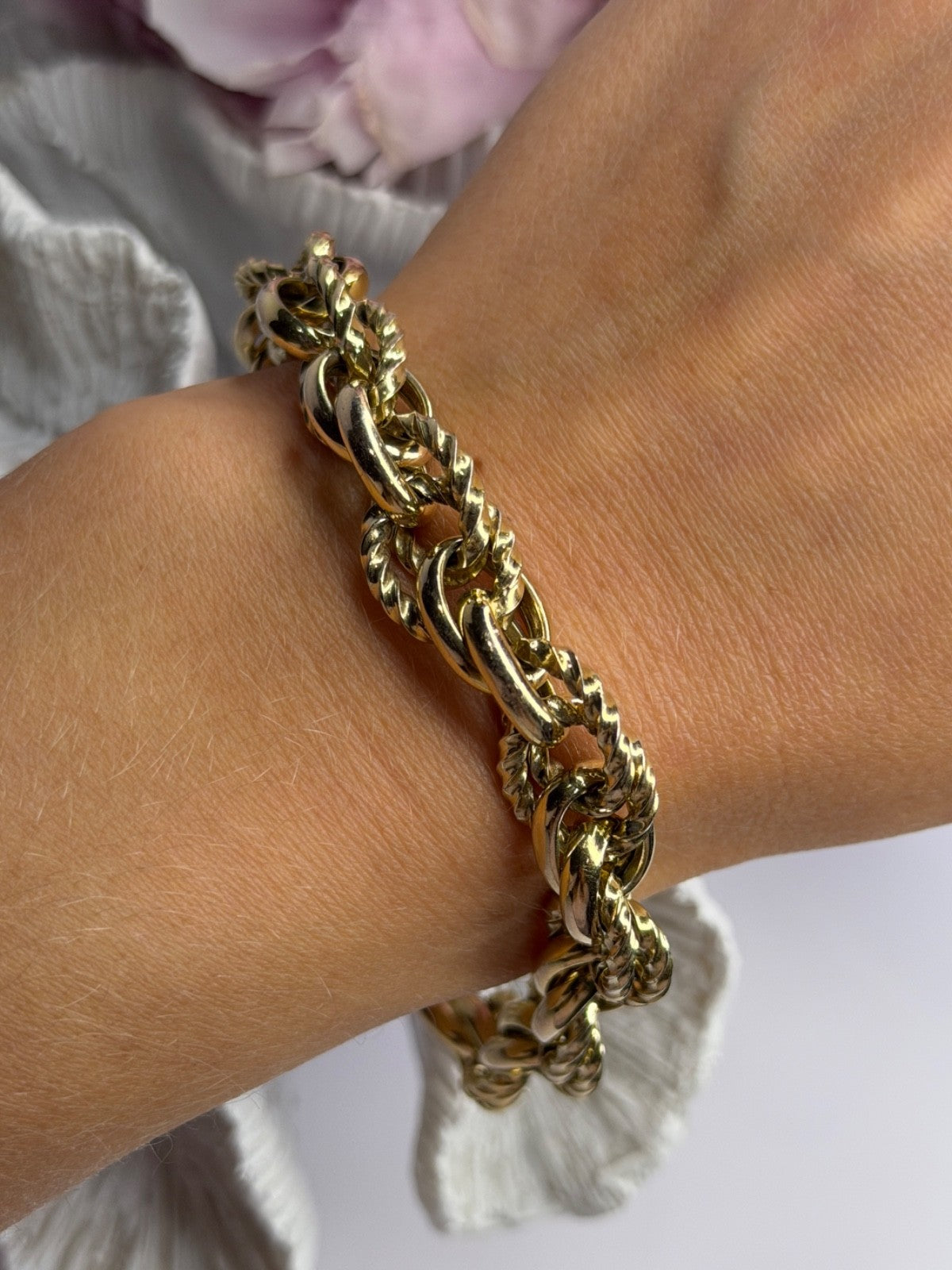 Italy 925 Sterling Silver Gold Plated Bracelet Length 8