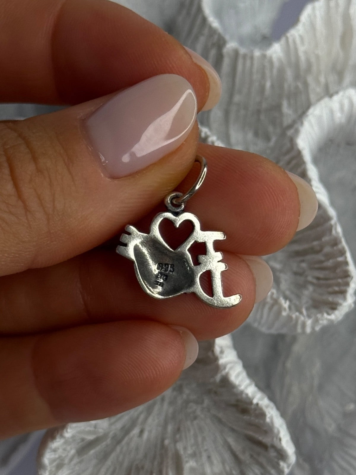 925 Sterling Silver I Love Dance Pendant Charm Length 0.90 Inch