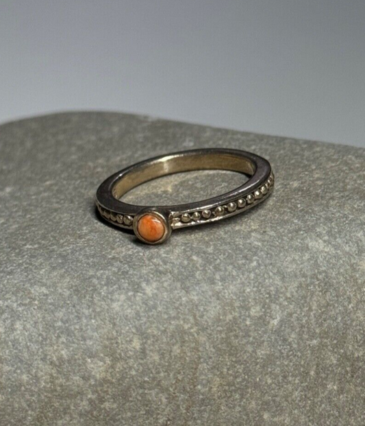 925 Sterling Silver Agate Ring Size 6