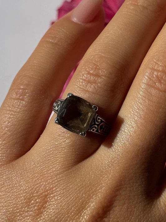 Vintage 925 Sterling Silver Hessonite Ring Size 7