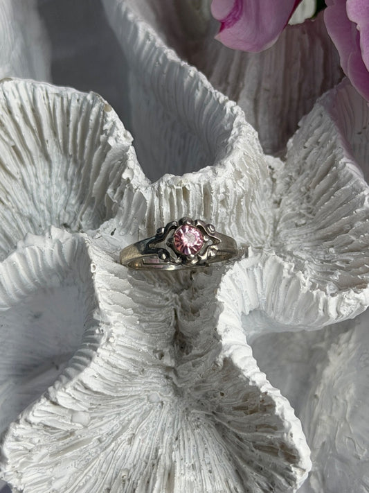 925 Sterling Silver Morganite Ring (adjustable)