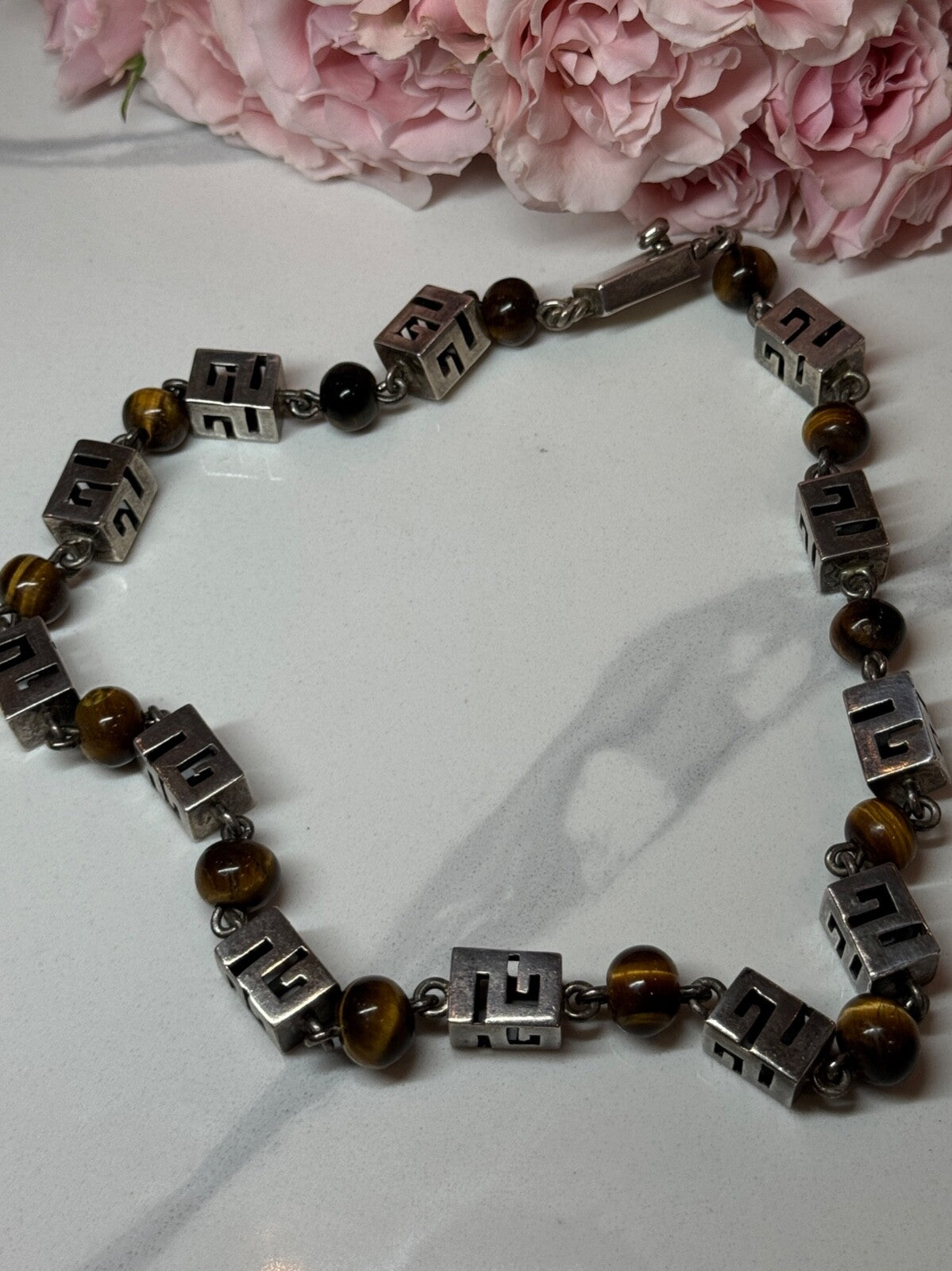 925 Sterling Silver Amber Necklace Length 20 Inch