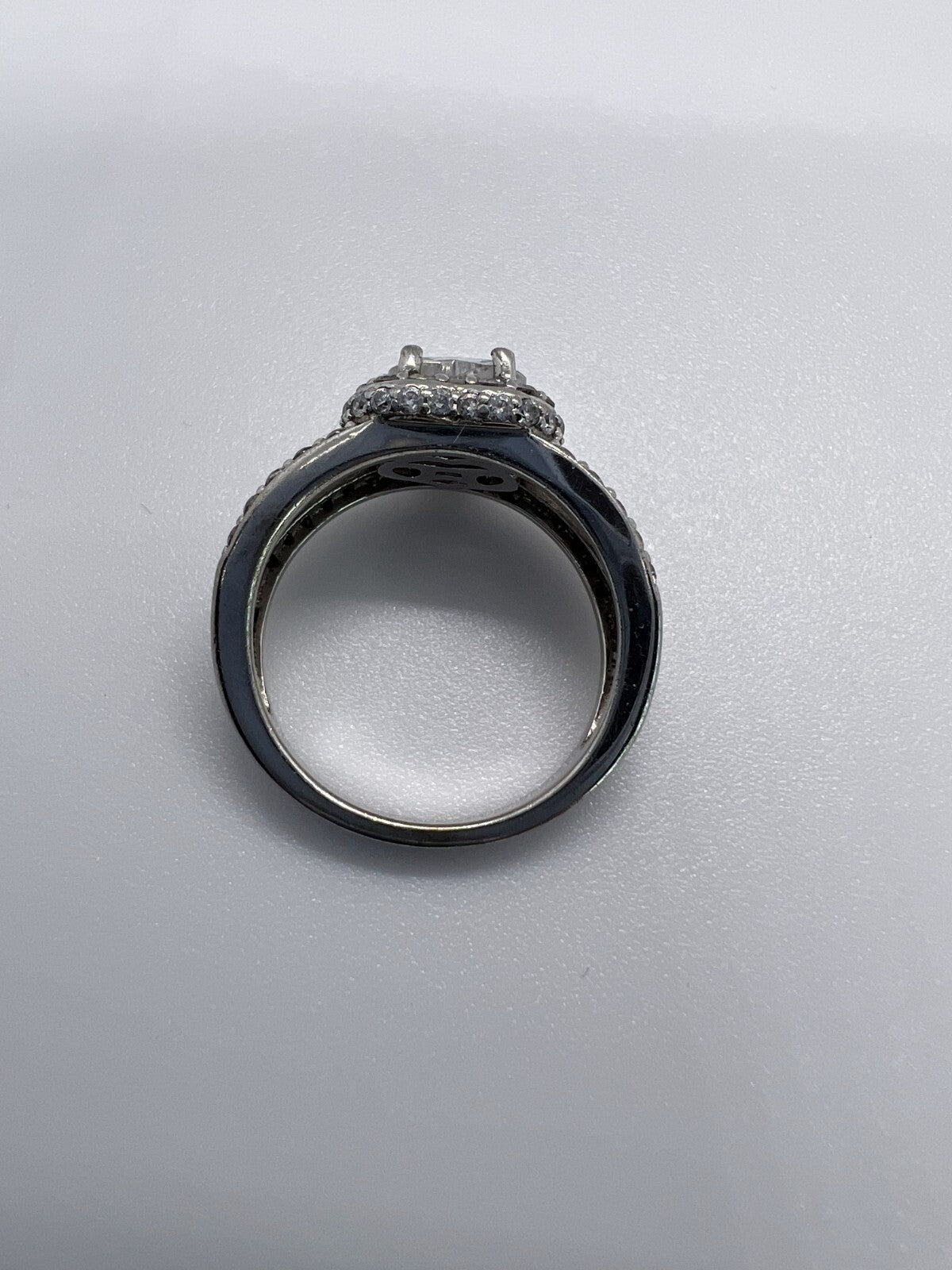925 Sterling Silver CZ "Heart" Ring Size 6