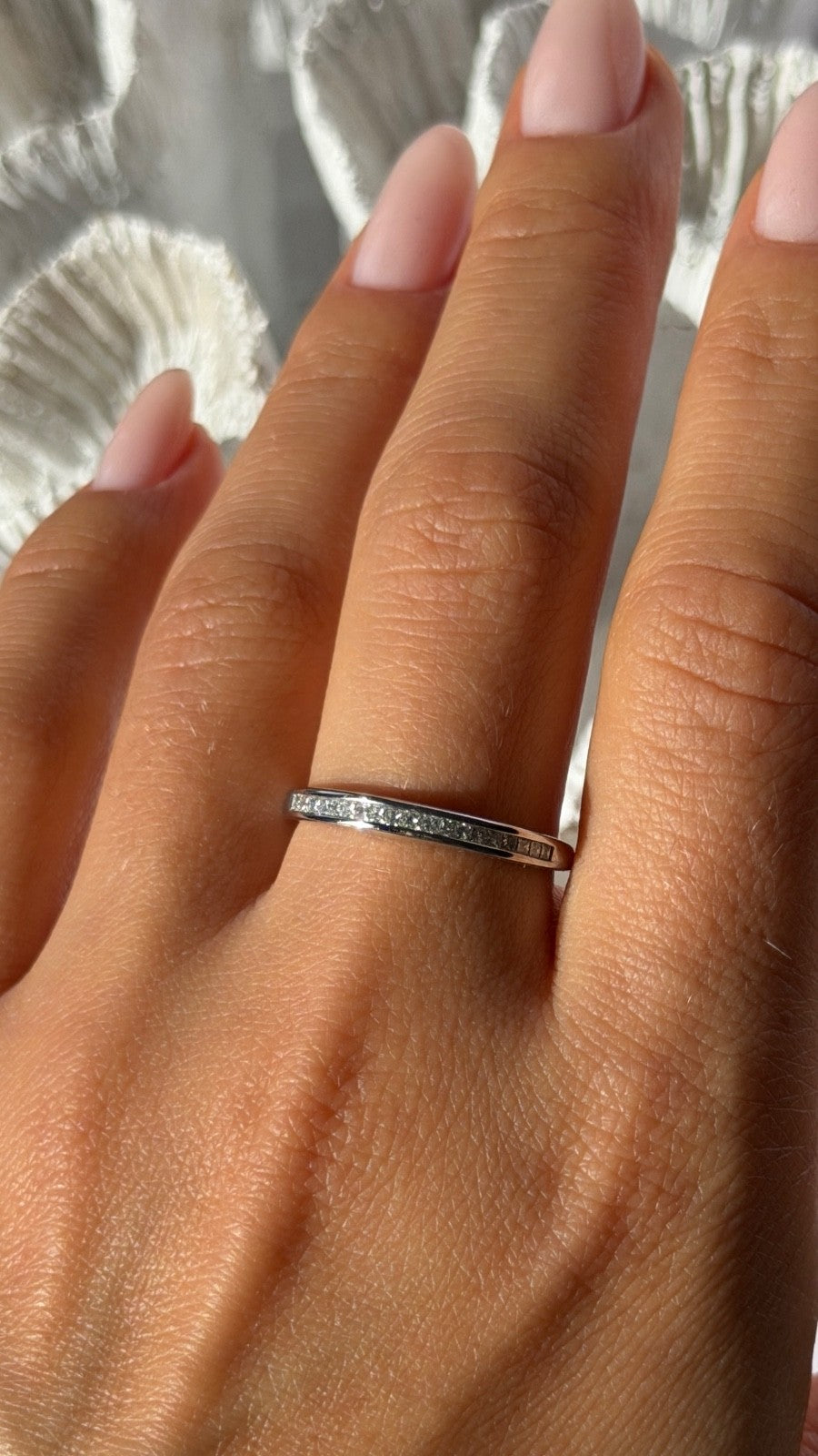 14K White Gold Diamond 0.25 ct Ring Size 9.5