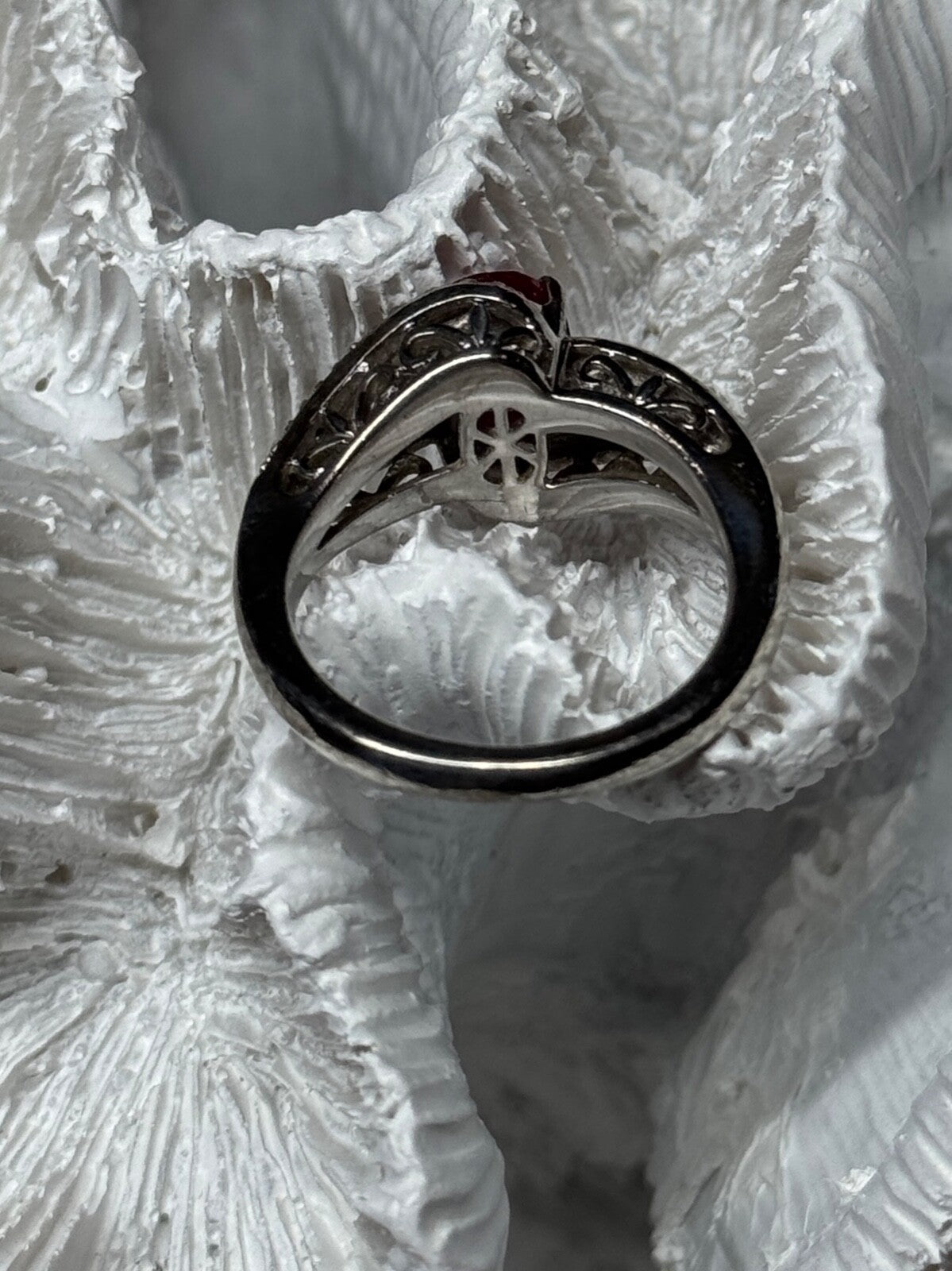 925 Sterling Silver Ruby Ring Size 6