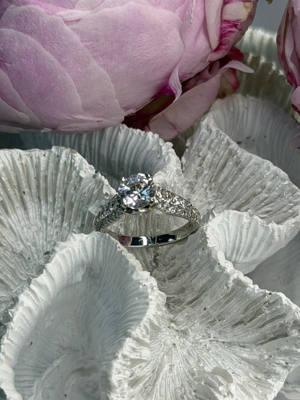GOC 925 Sterling Silver tcw 1.60 Cz Ring Size 7