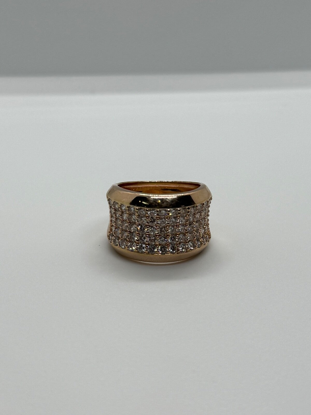 925 Sterling Silver Gold Plated & CZ Ring Size 7