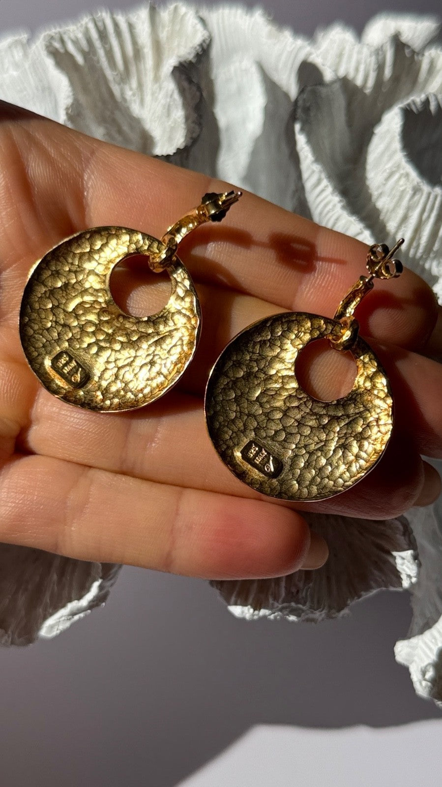 Italy 925 Sterling Silver Gold Plated Earrings Length 1.50 Inch