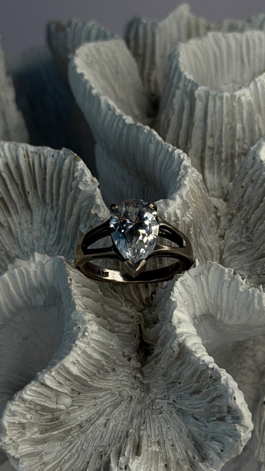 925 Sterling Silver Cz Ring Size 7