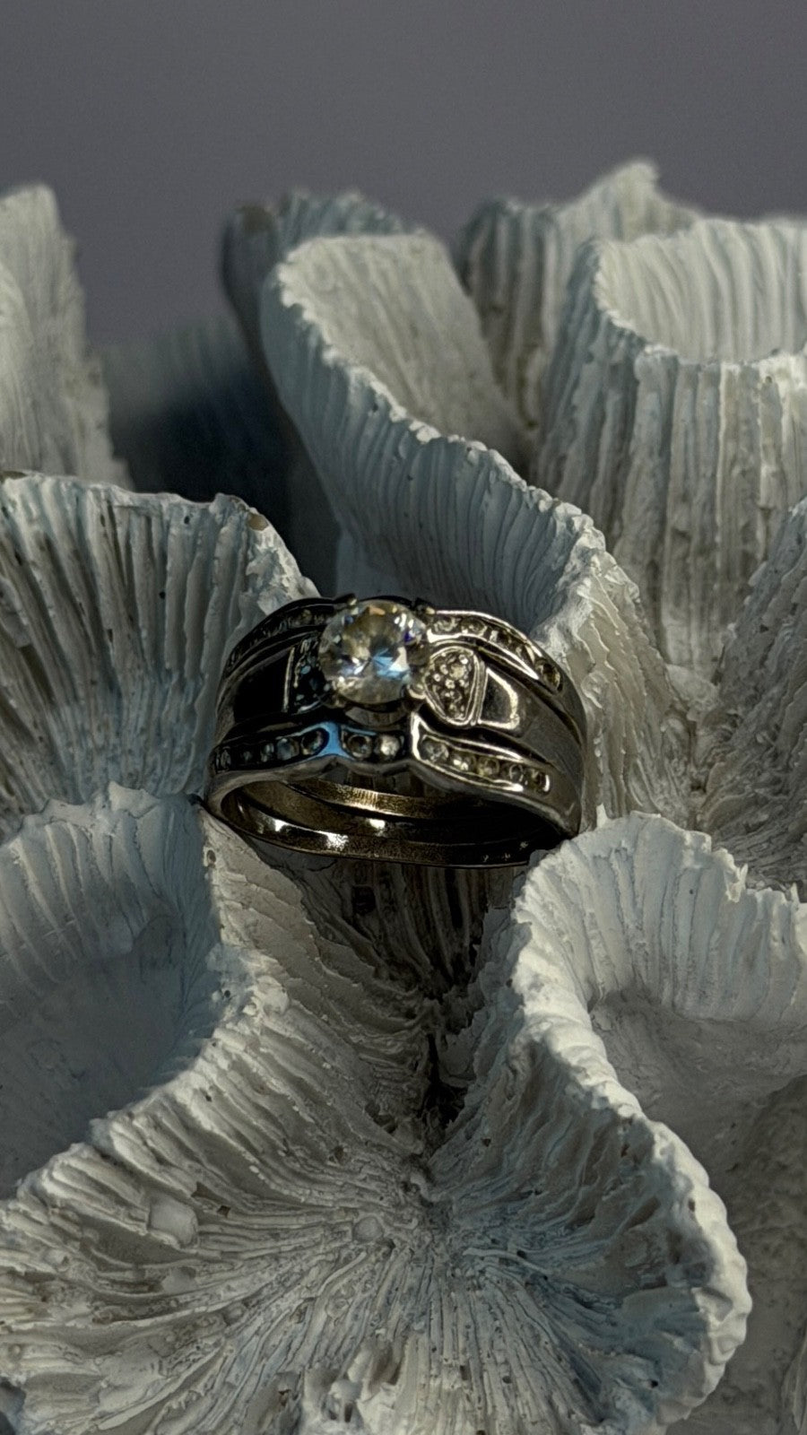 925 Sterling Silver White Tourmaline Ring Size 8