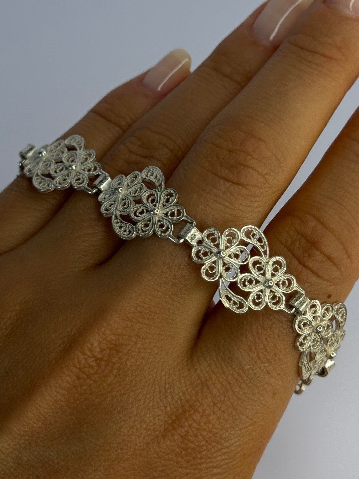 Vintage 925 Sterling Silver Bracelet Length 7.5