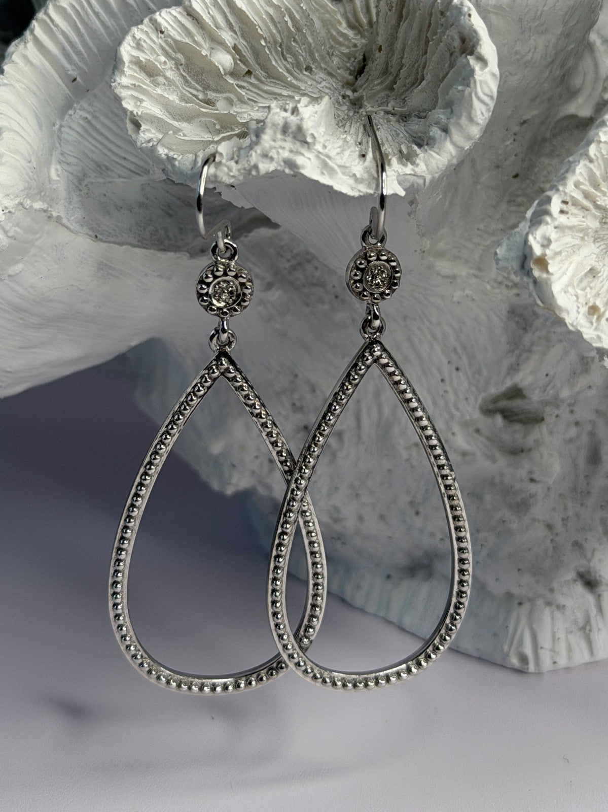 925 Sterling Silver Teardrop CZ Earrings