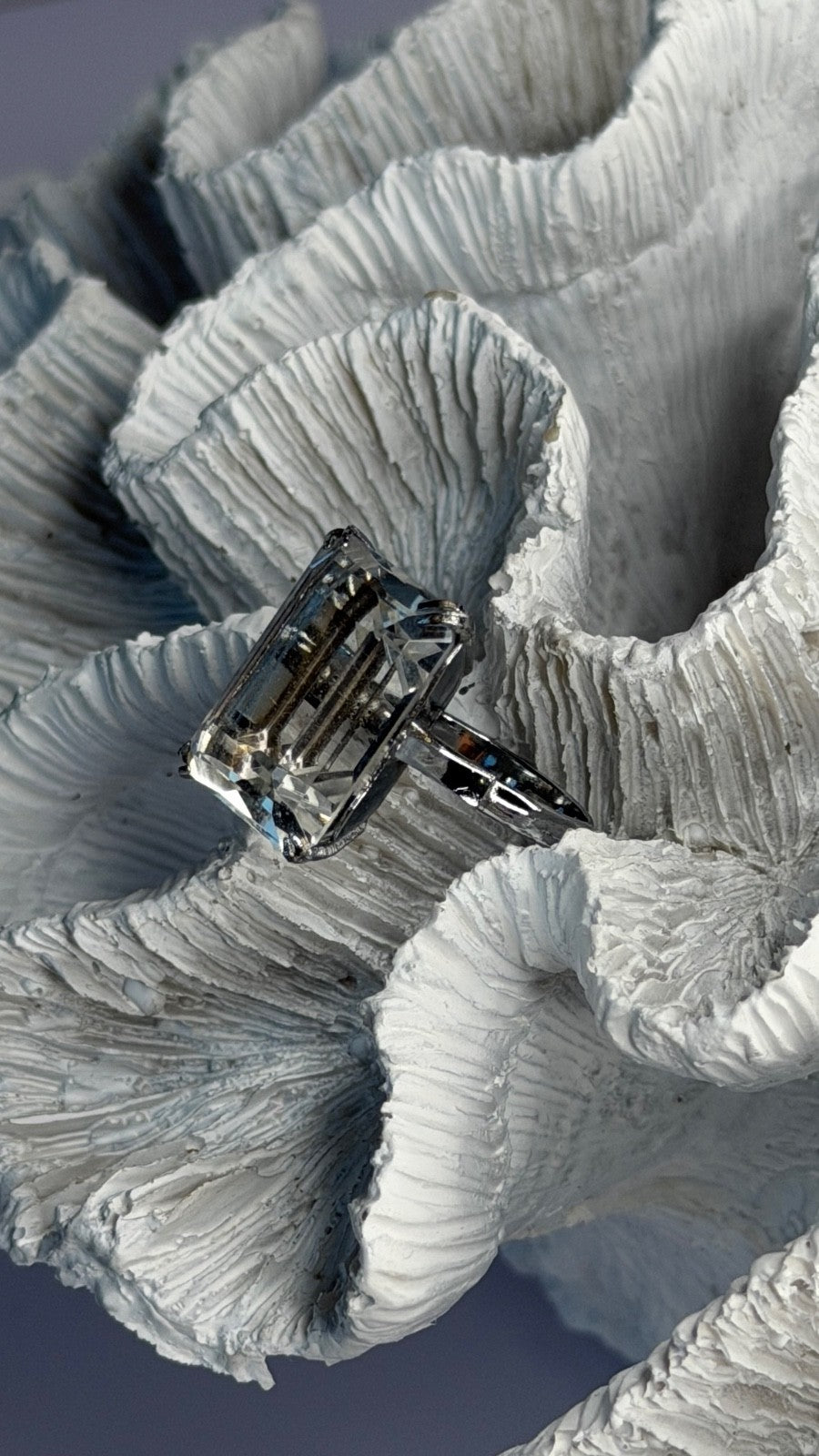 925 Sterling Silver White Tourmaline Ring  (Adjustable)