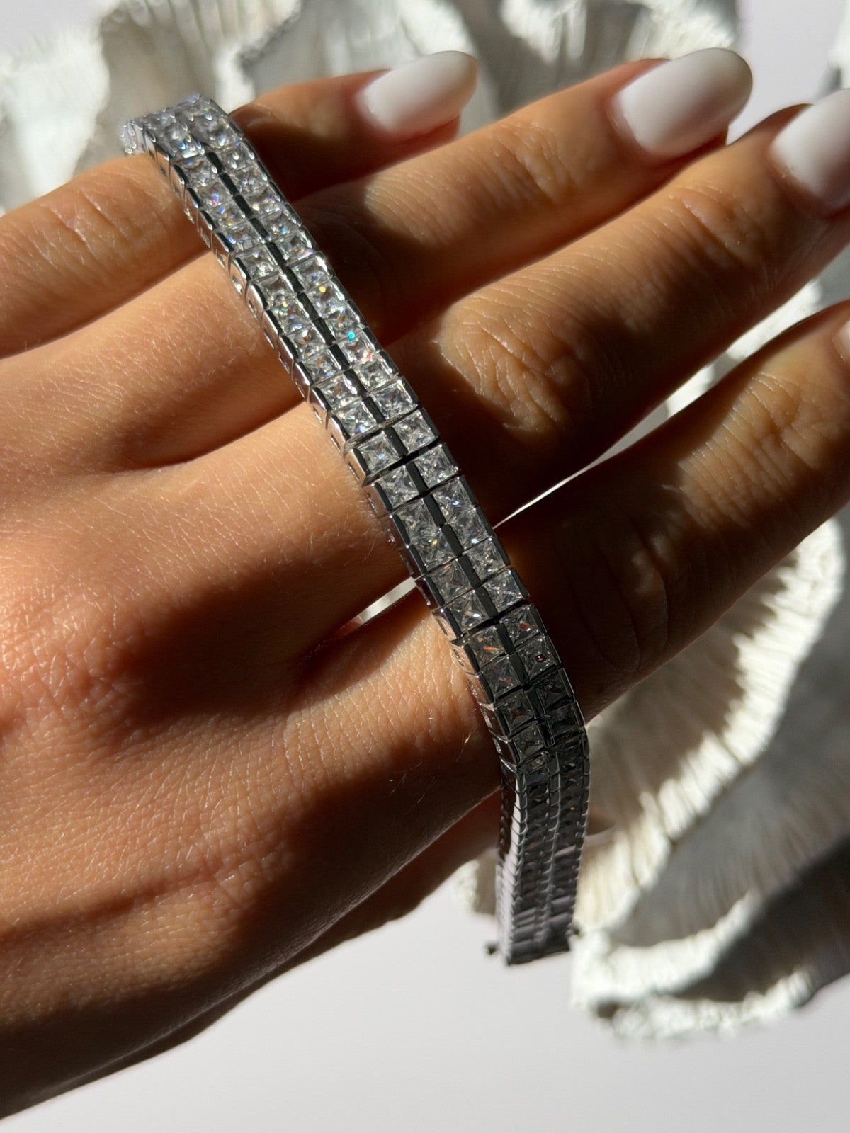 Shiny 925 Sterling Silver Cz Bracelet